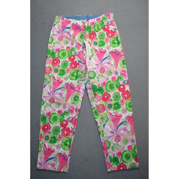 Frances Valentine Petrie‎ Pants Trumpet Floral Size 4 Stretch New - Picture 1 of 10